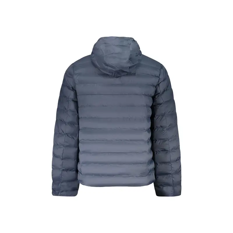 Giubbotto Uomo Blu Cappuccio Water Wind Resistant miniatura 3