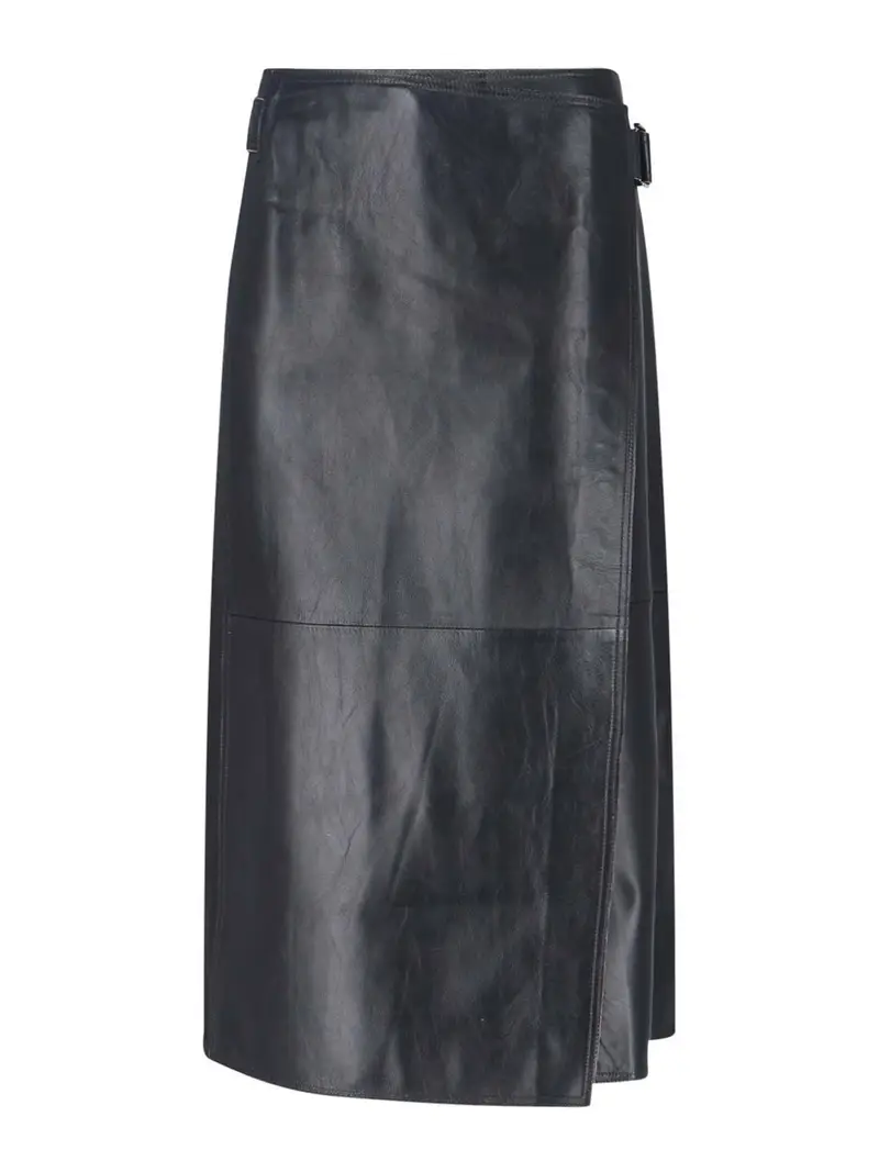 Gonna Midi In Nappa Nero