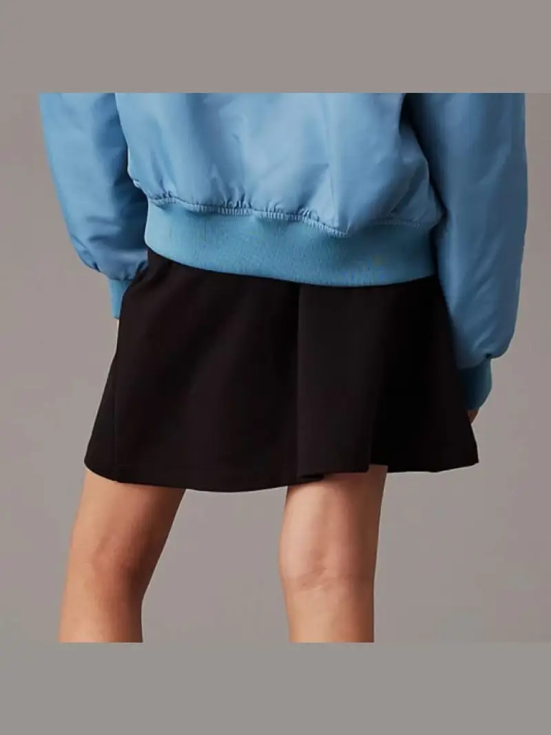 Calvin Klein gonna nera bambina in cotone mini logo in vita miniatura 2