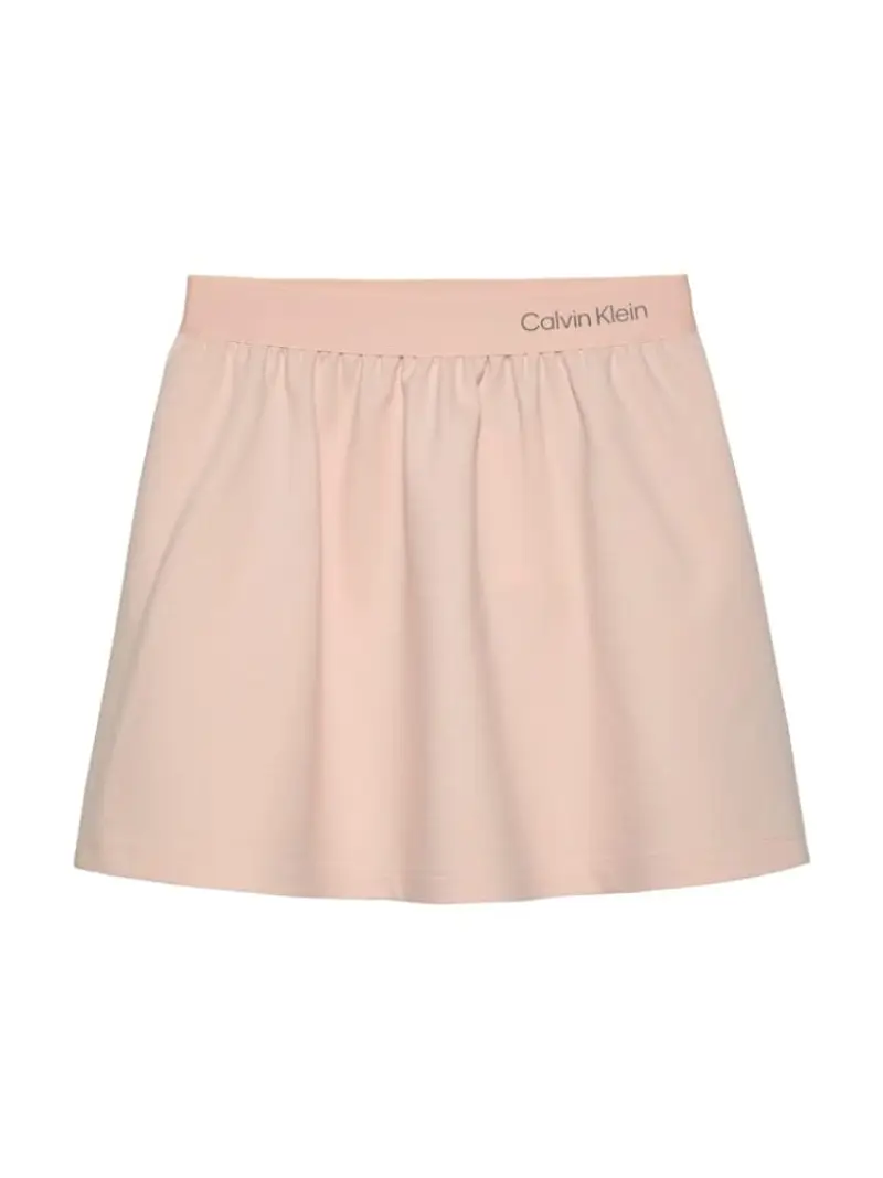 Calvin Klein gonna rosa bambina in misto viscosa mini logo in vita
