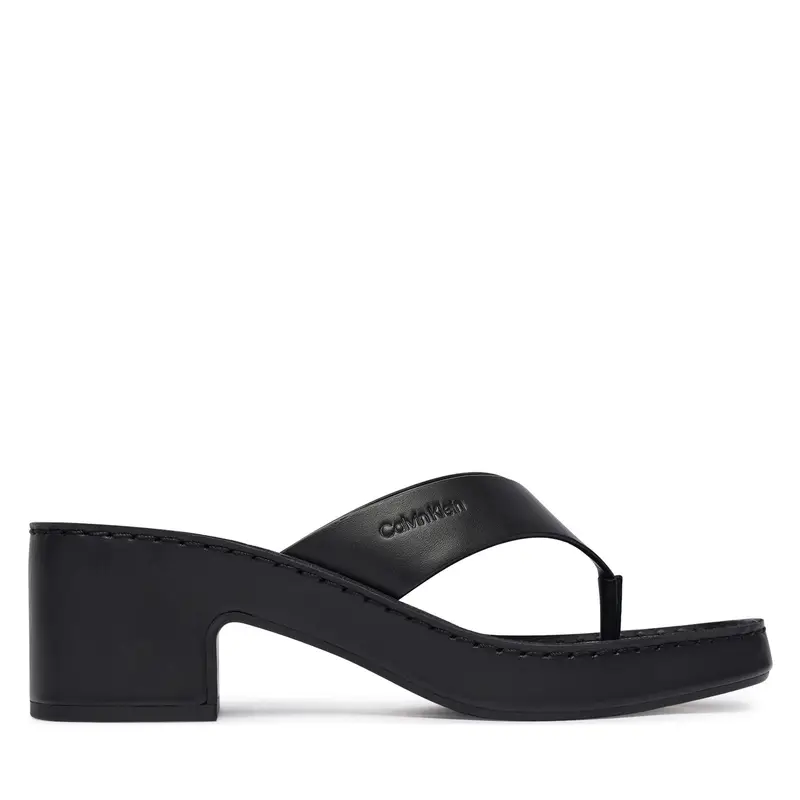 Infradito Calvin Klein Block Heel Sndl Thong Lth HW0HW02913 Nero