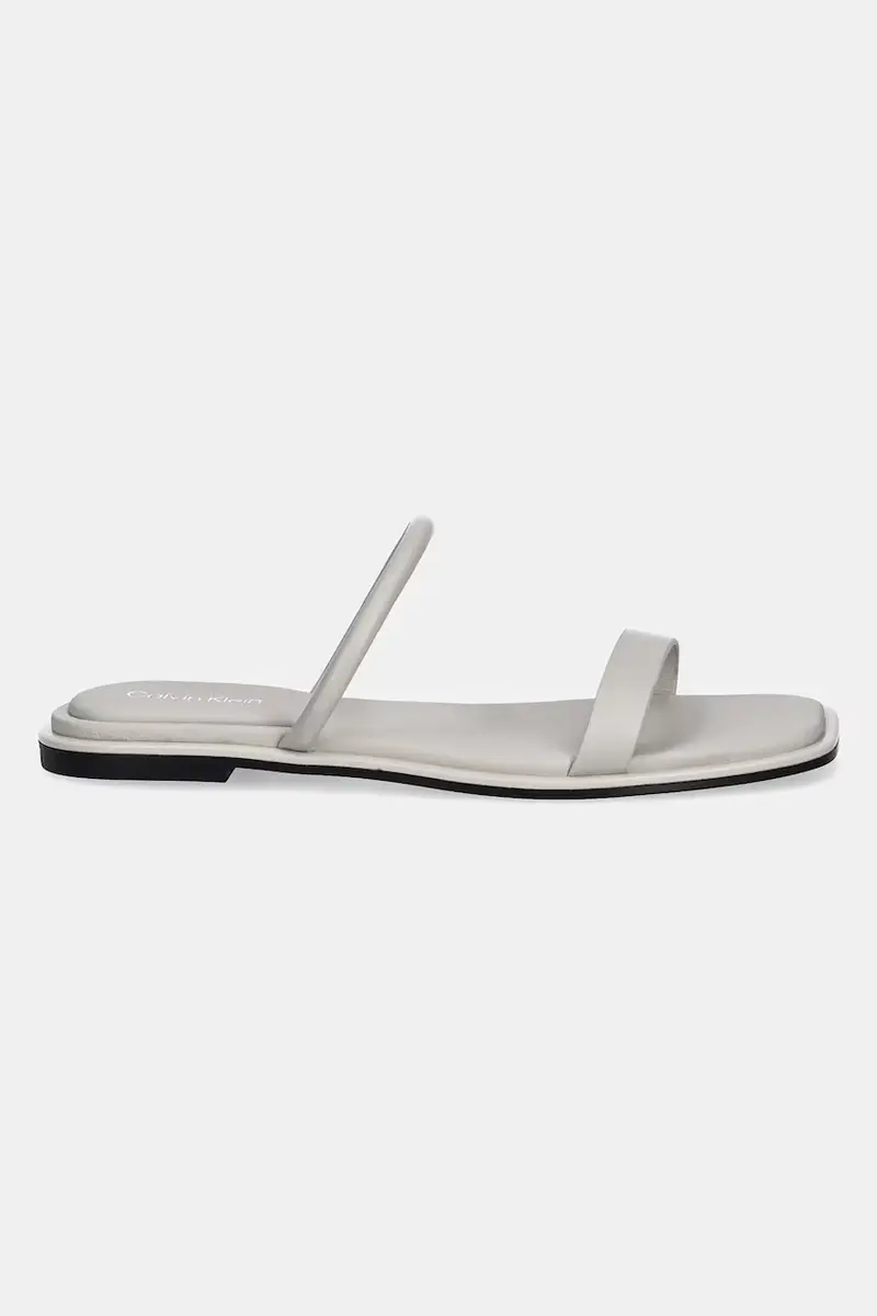 infradito in pelle FLAT SANDAL SQUARED 2-BAR LTH donna colore grigio HW0HW02532 miniatura 2