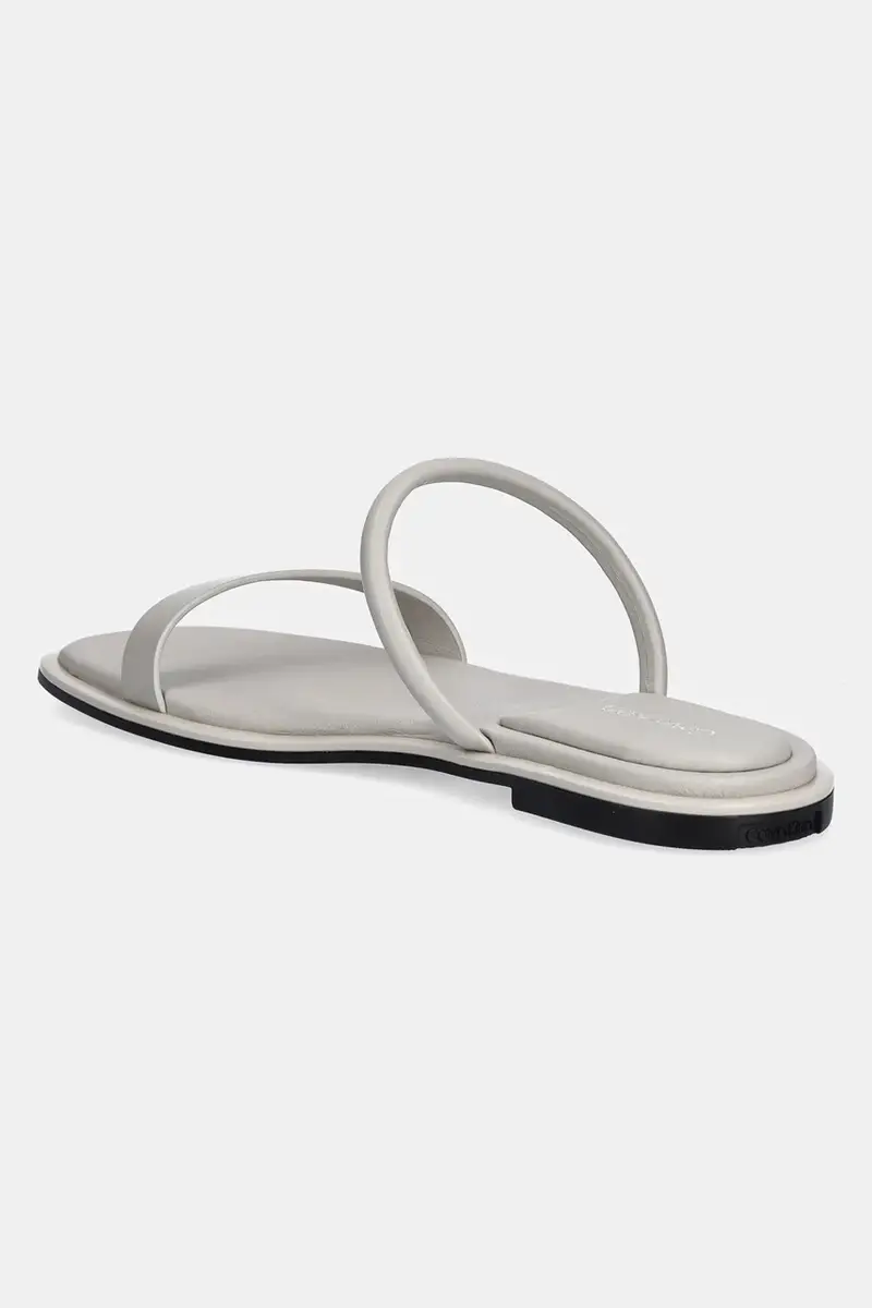 infradito in pelle FLAT SANDAL SQUARED 2-BAR LTH donna colore grigio HW0HW02532 miniatura 3