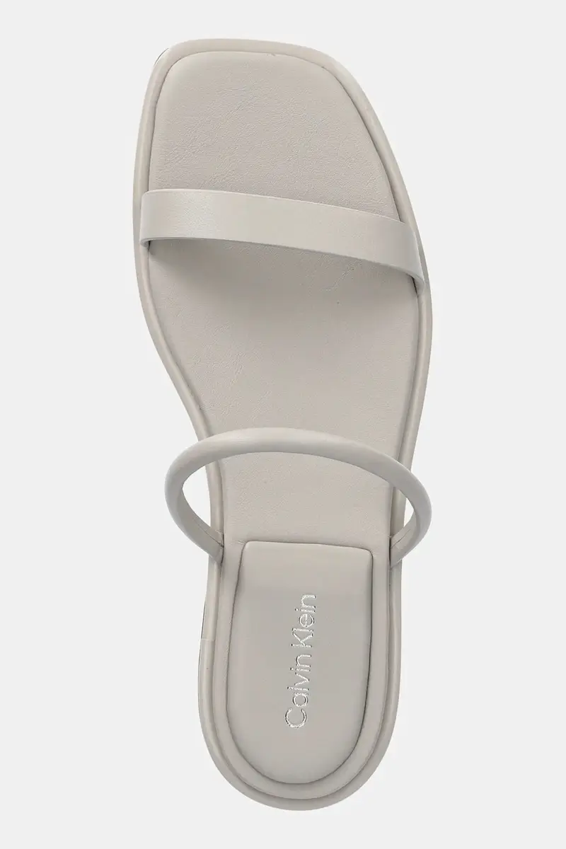 infradito in pelle FLAT SANDAL SQUARED 2-BAR LTH donna colore grigio HW0HW02532 miniatura 4