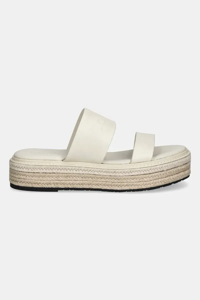 infradito in pelle FLATFORM WEDGE SLIDE - HE donna colore beige HW0HW02374 miniatura 2
