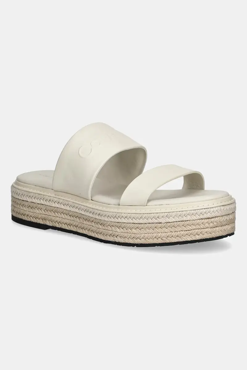 infradito in pelle FLATFORM WEDGE SLIDE - HE donna colore beige HW0HW02374