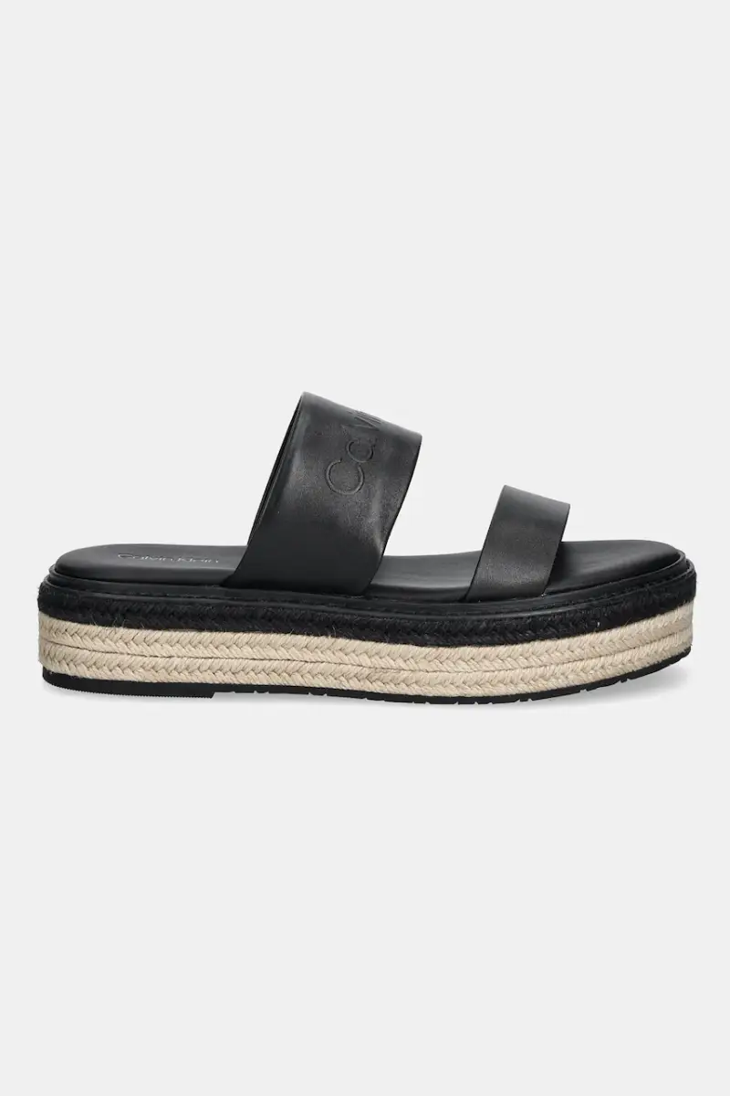 infradito in pelle FLATFORM WEDGE SLIDE - HE donna colore nero HW0HW02374 miniatura 2