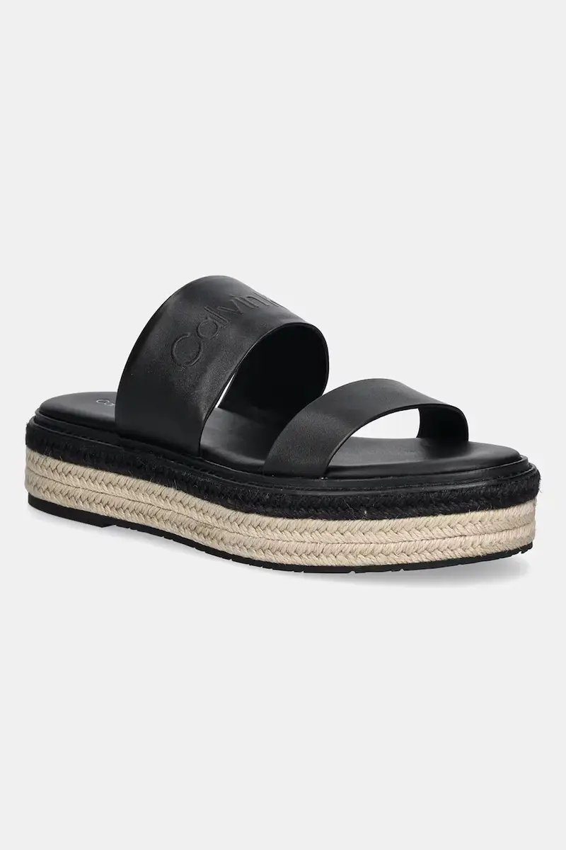 infradito in pelle FLATFORM WEDGE SLIDE - HE donna colore nero HW0HW02374