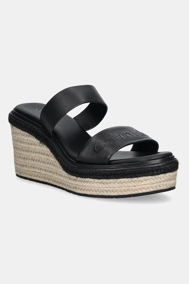 infradito in pelle WEDGE SANDAL 50 - HE donna colore nero HW0HW02375