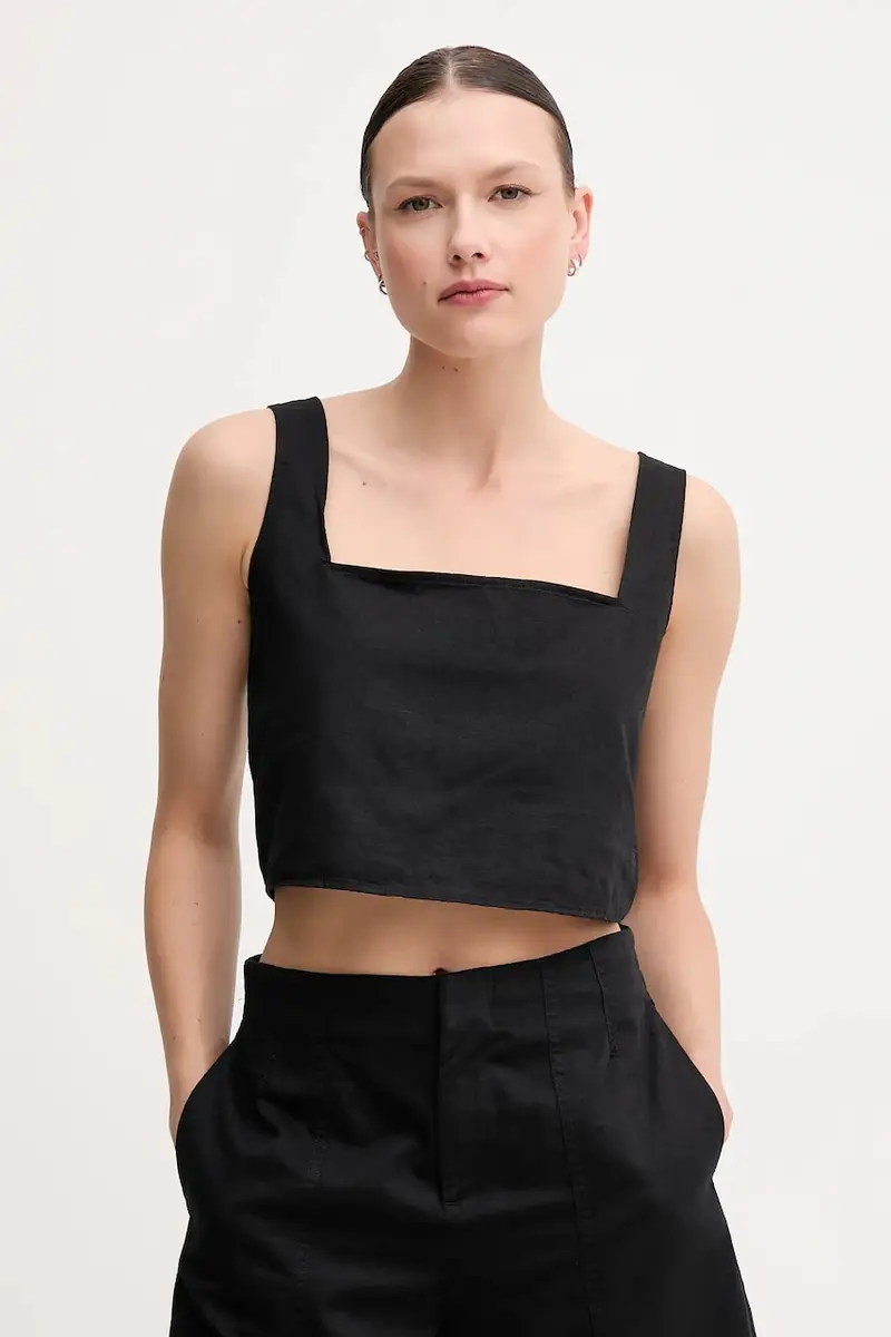 blusa in lino misto colore nero J20J225347