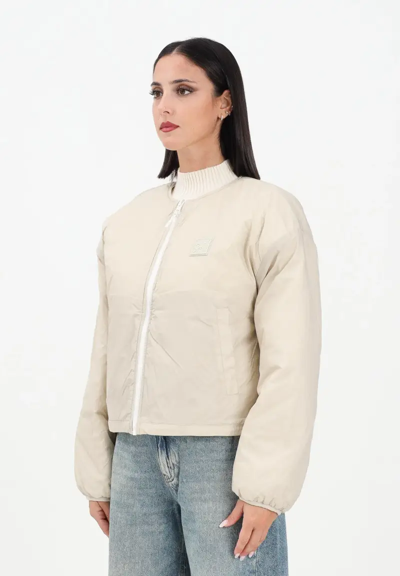 Bomber double-face panna da donna