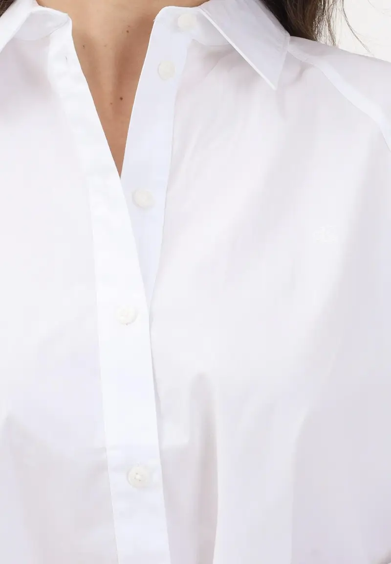 Camicia a manica lunga bianca da donna miniatura 3