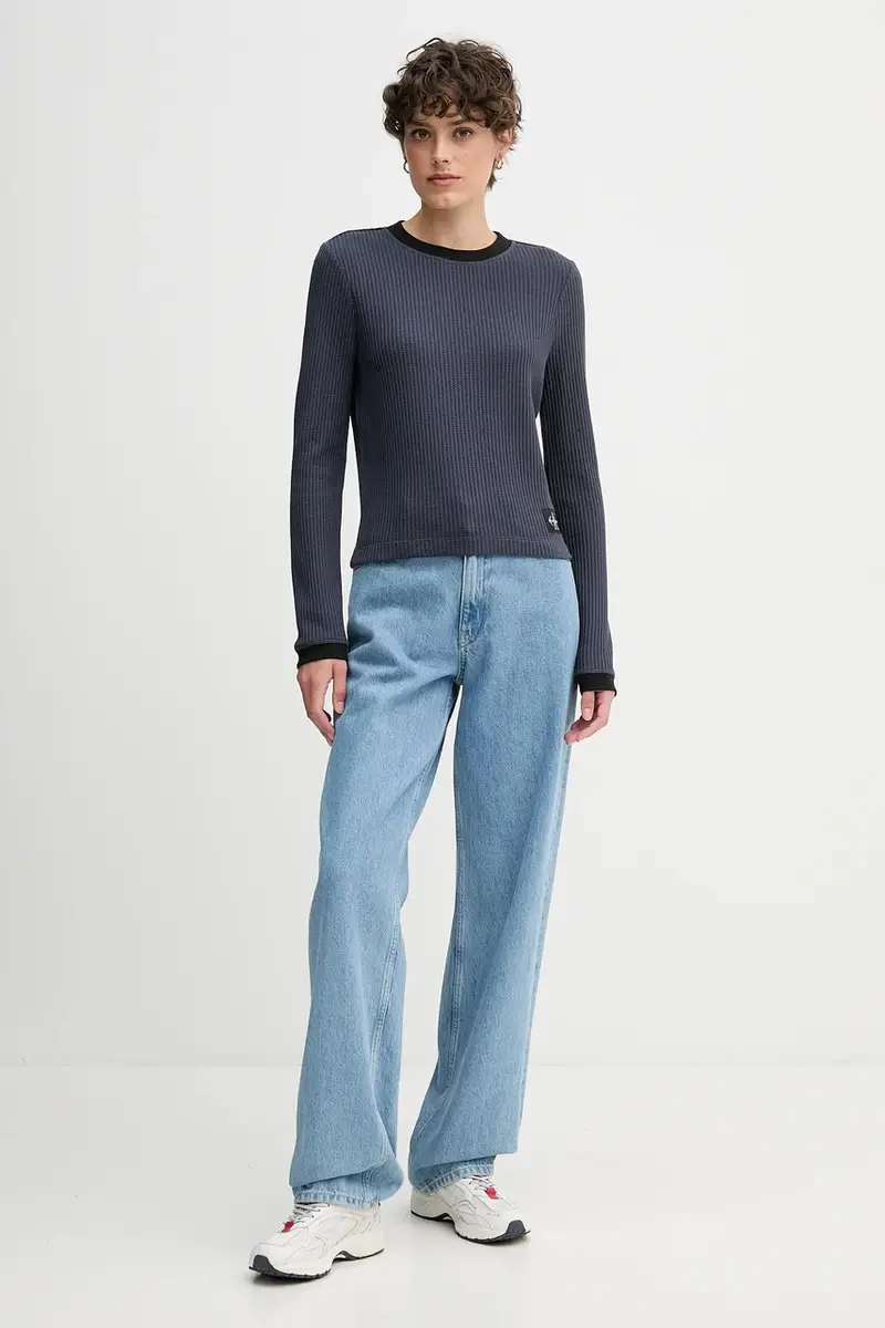 camicia a maniche lunghe colore blu navy LV047D225G miniatura 2