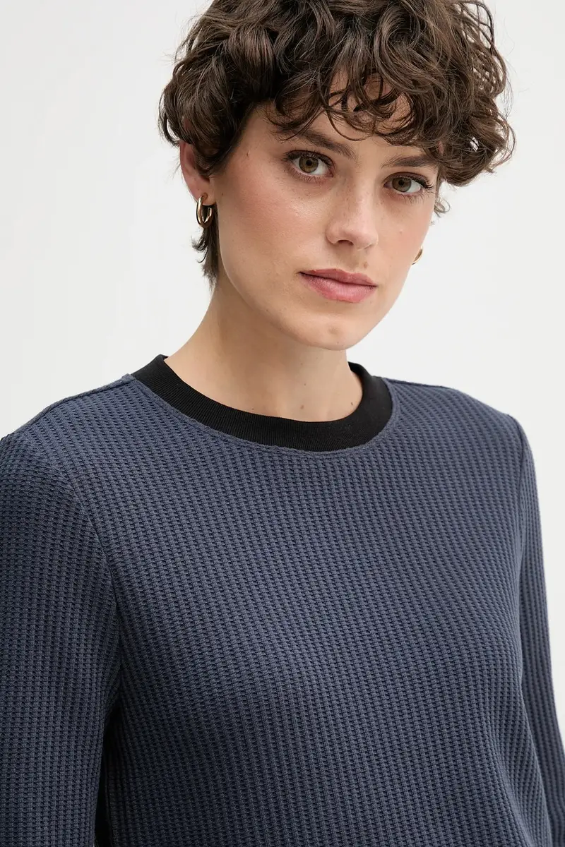 camicia a maniche lunghe colore blu navy LV047D225G miniatura 4