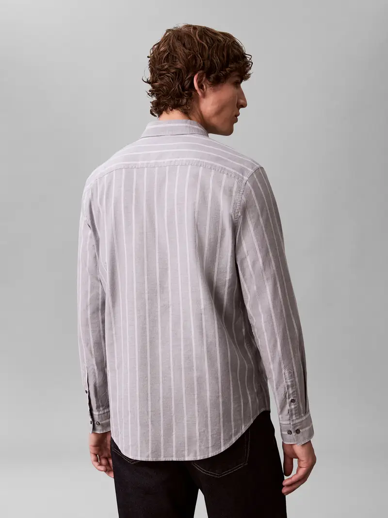 Camicia blu colomba / bianco miniatura 3