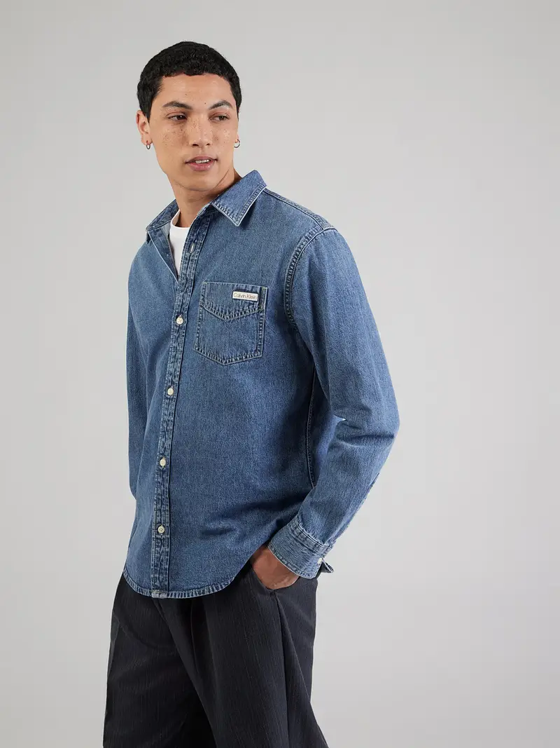 Camicia blu denim miniatura 2