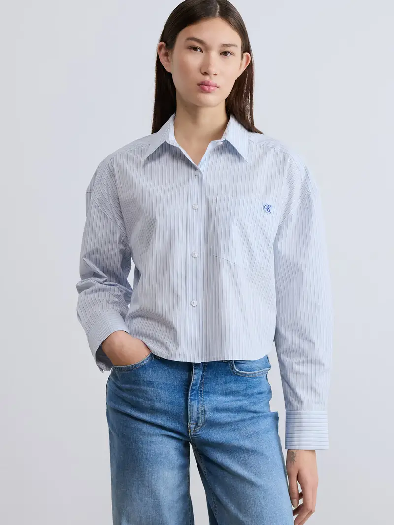 Camicia da donna blu miniatura 2