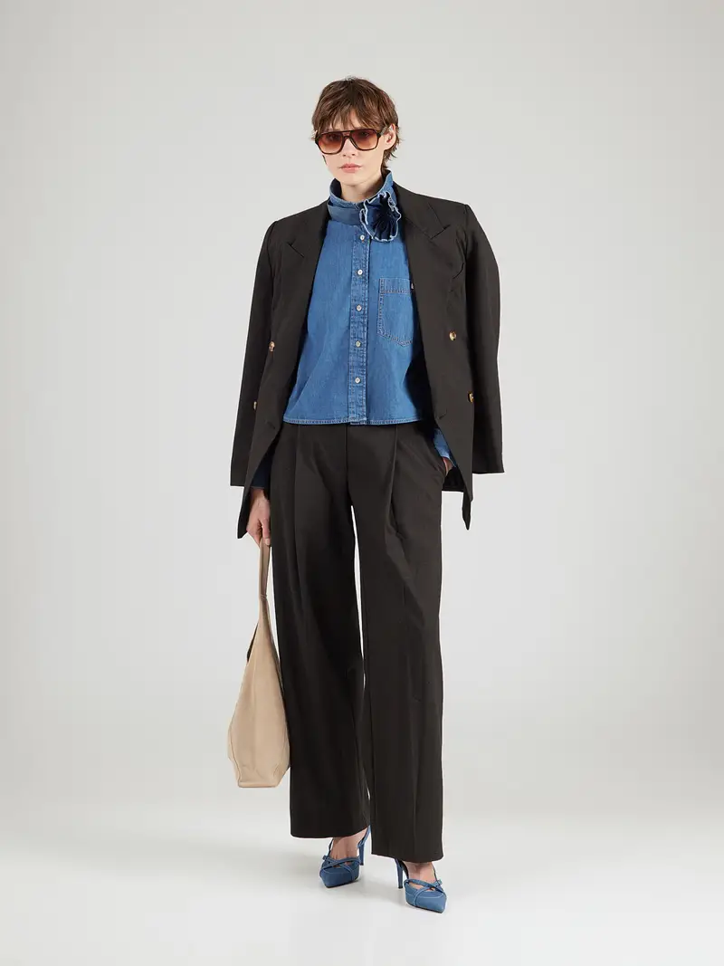 Camicia da donna blu denim miniatura 2