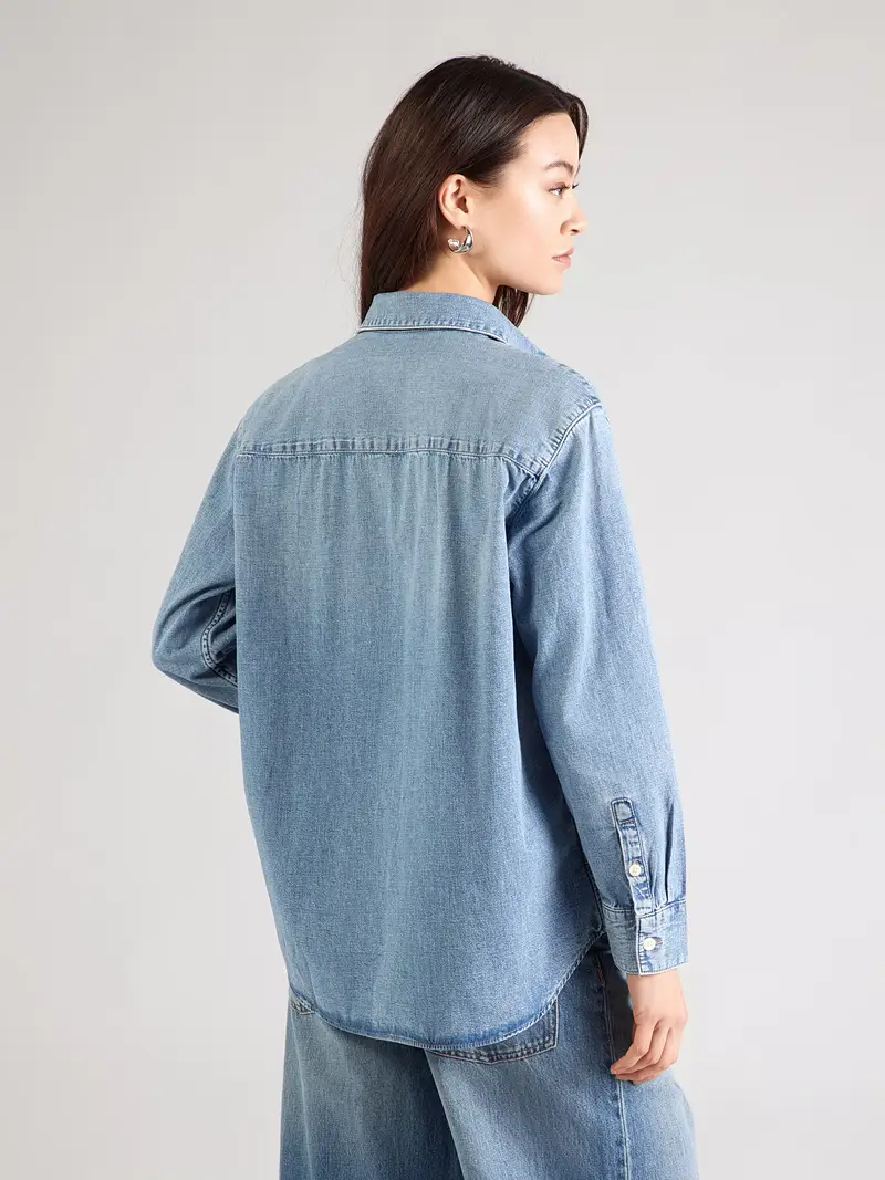 Camicia da donna blu denim miniatura 2