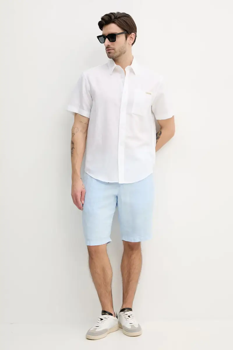 camicia di lino uomo colore bianco J30J327296 miniatura 2