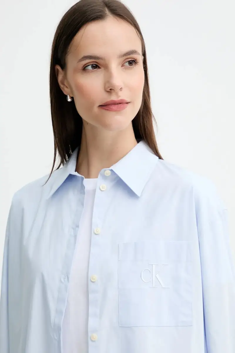 camicia donna colore bianco LV047C143G Blu miniatura 4