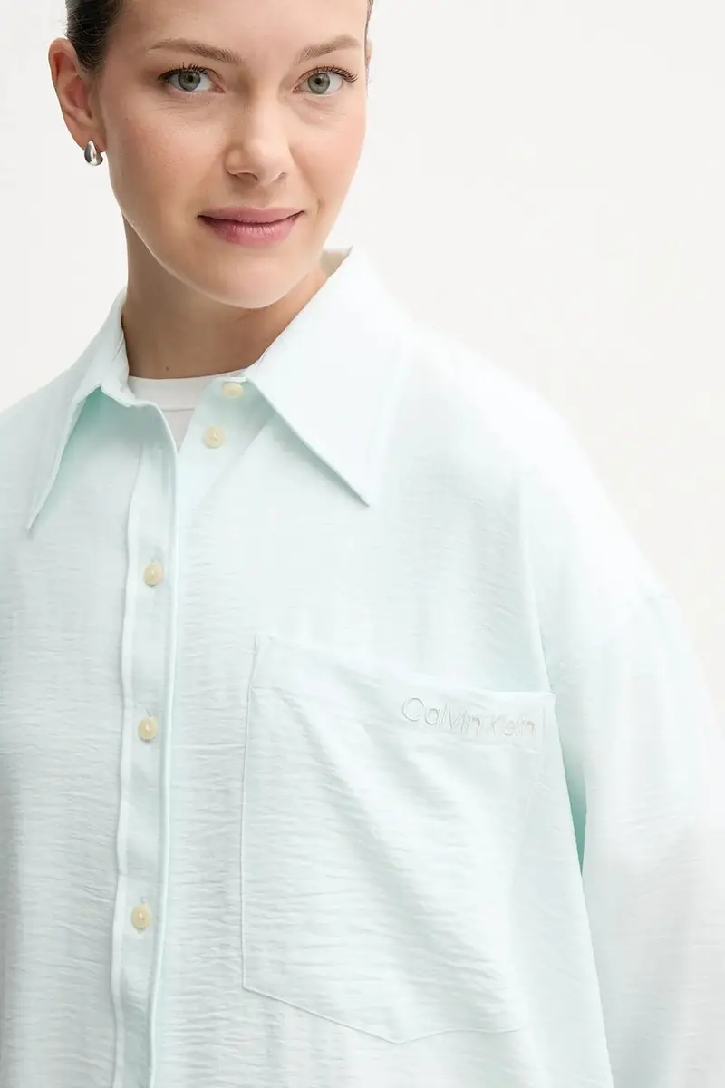 camicia donna colore turchese LV044C148G miniatura 4