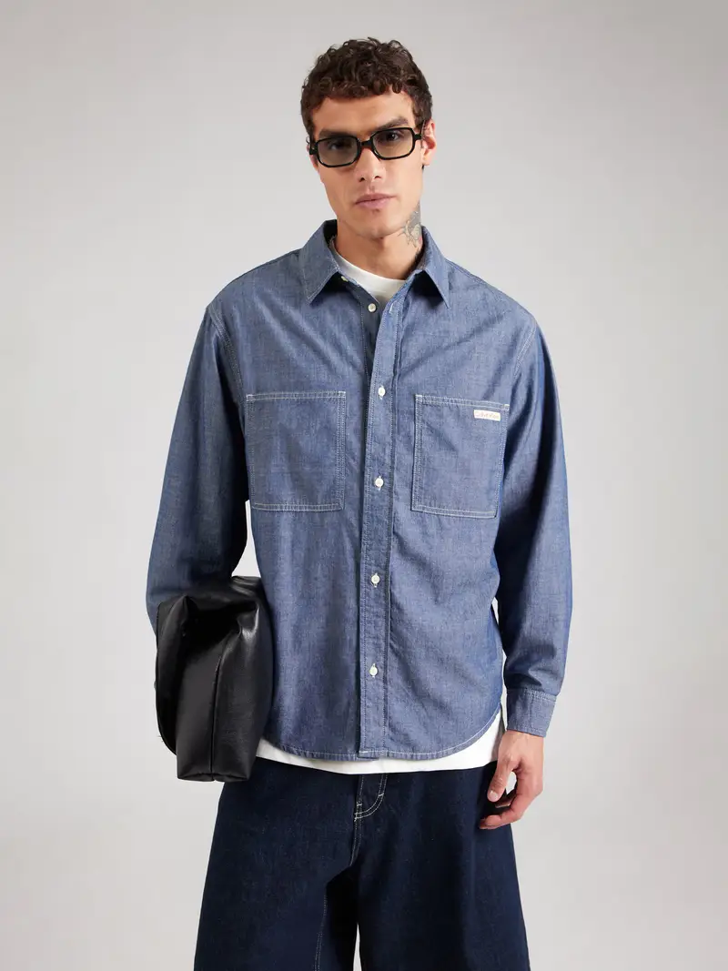 Camicia 'EASY CHAMBRAY' blu denim miniatura 2