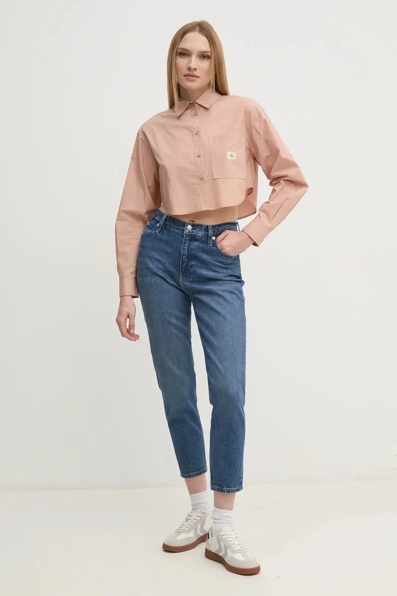 camicia in cotone donna colore arancione J20J225078 miniatura 2