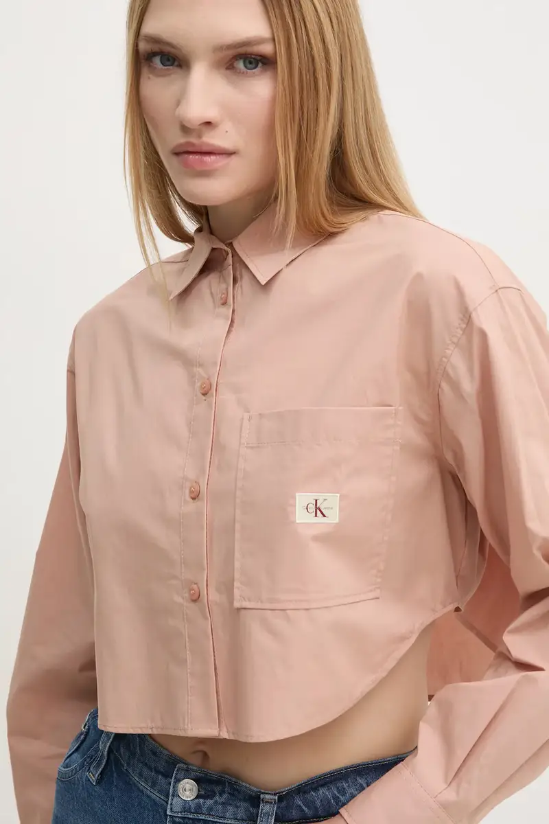 camicia in cotone donna colore arancione J20J225078 miniatura 4