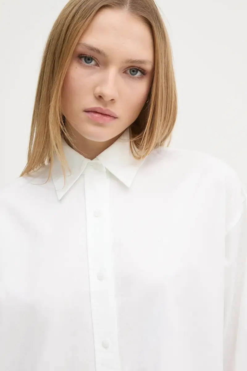 camicia in cotone donna colore beige J20J224858 miniatura 4