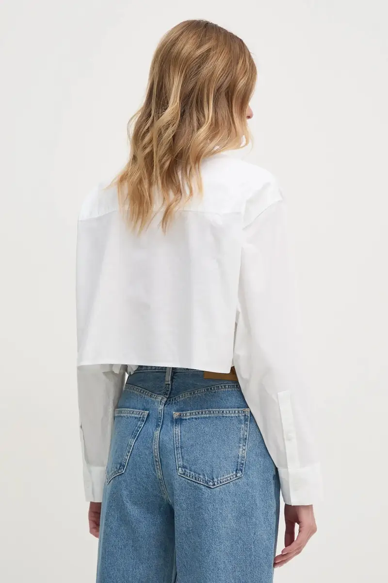 camicia in cotone donna colore beige J20J225079 miniatura 3