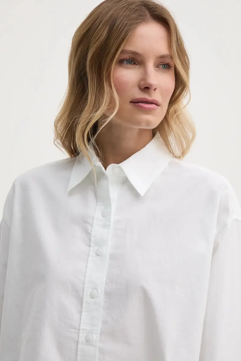 camicia in cotone donna colore beige J20J225079 miniatura 4