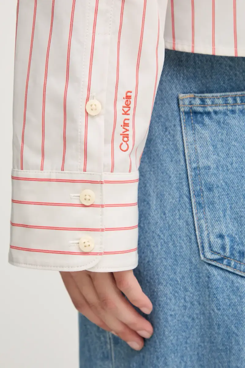 camicia in cotone donna colore beige LV047C118G miniatura 5