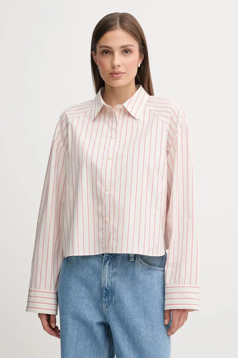 camicia in cotone donna colore beige LV047C118G