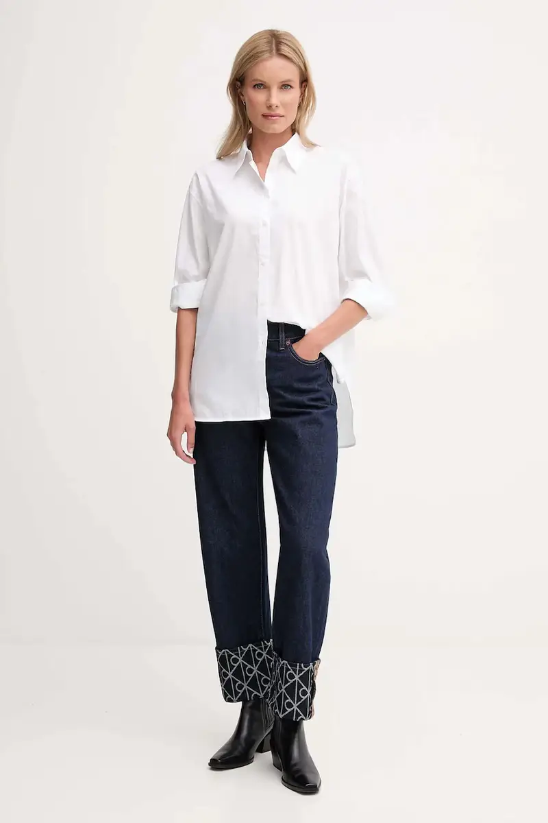 camicia in cotone donna colore bianco LV044D167G miniatura 2