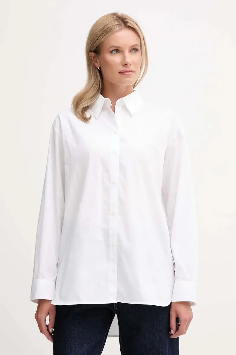 camicia in cotone donna colore bianco LV044D167G