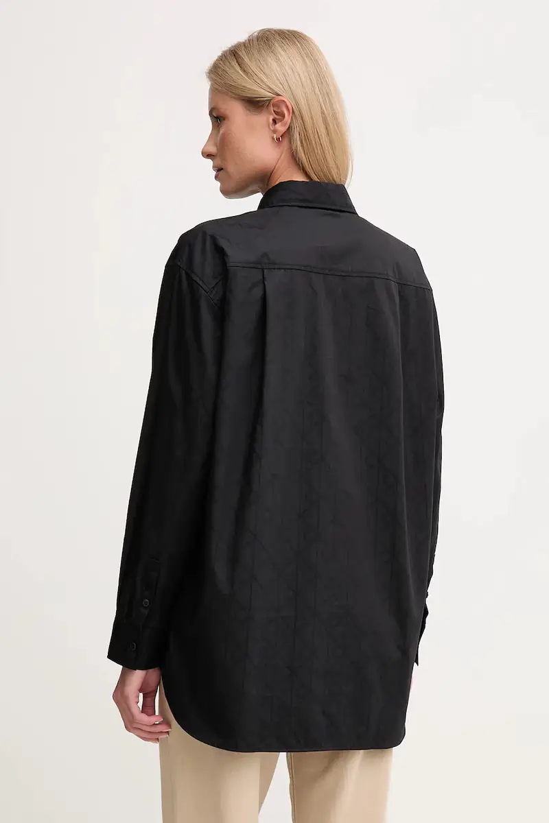 camicia in cotone donna colore nero LV044D167G miniatura 3