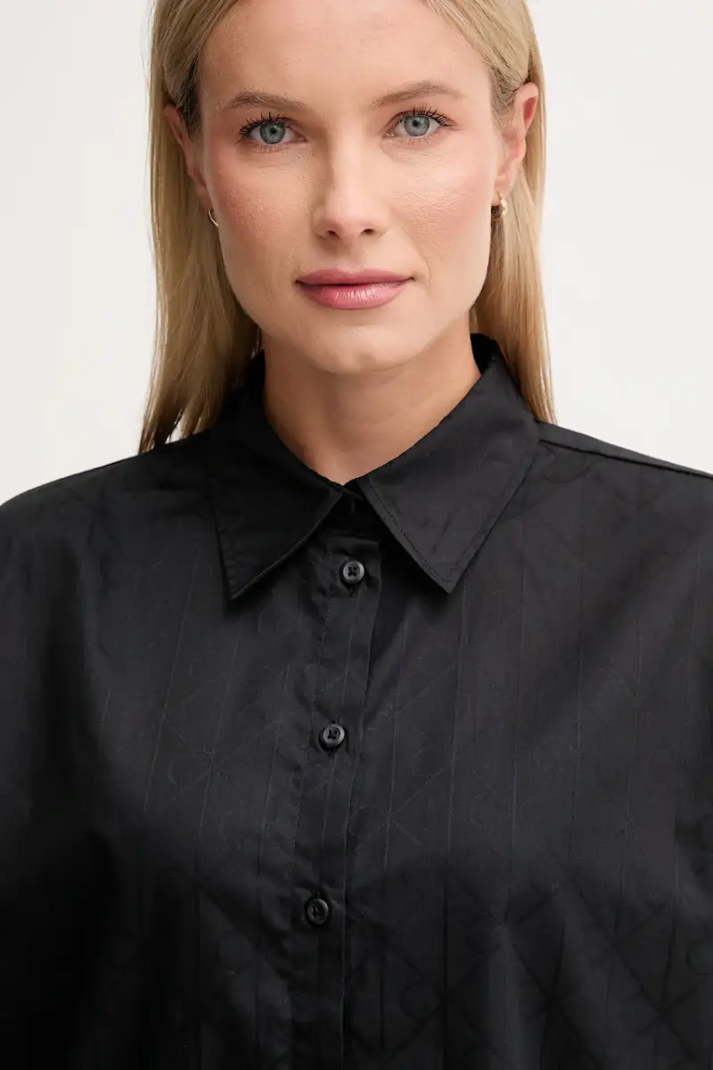 camicia in cotone donna colore nero LV044D167G miniatura 4
