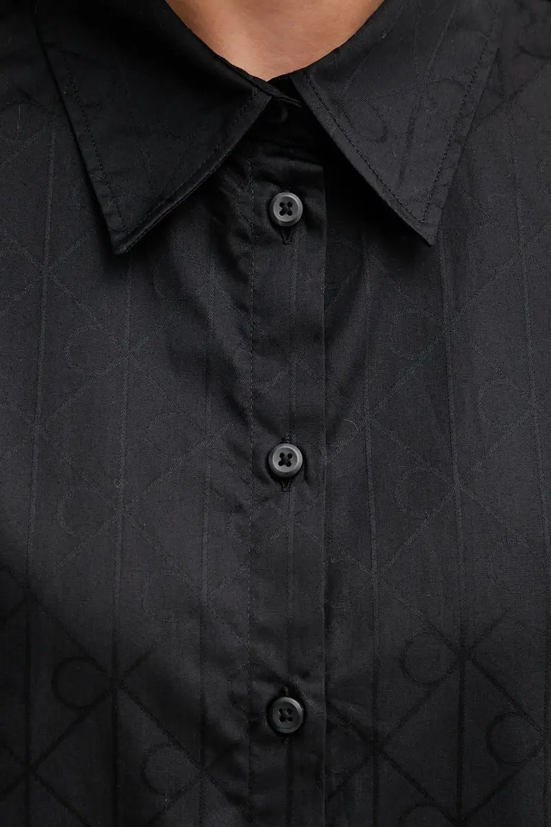camicia in cotone donna colore nero LV044D167G miniatura 5