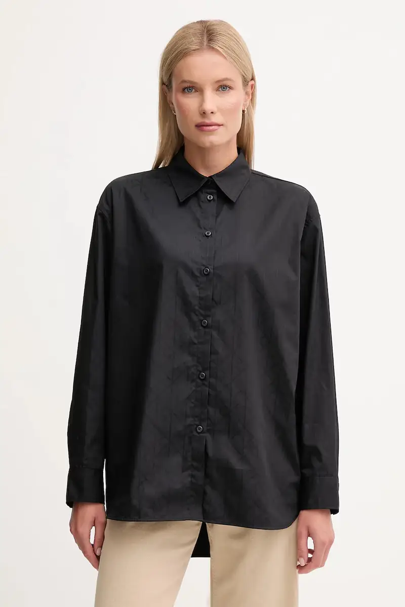 camicia in cotone donna colore nero LV044D167G