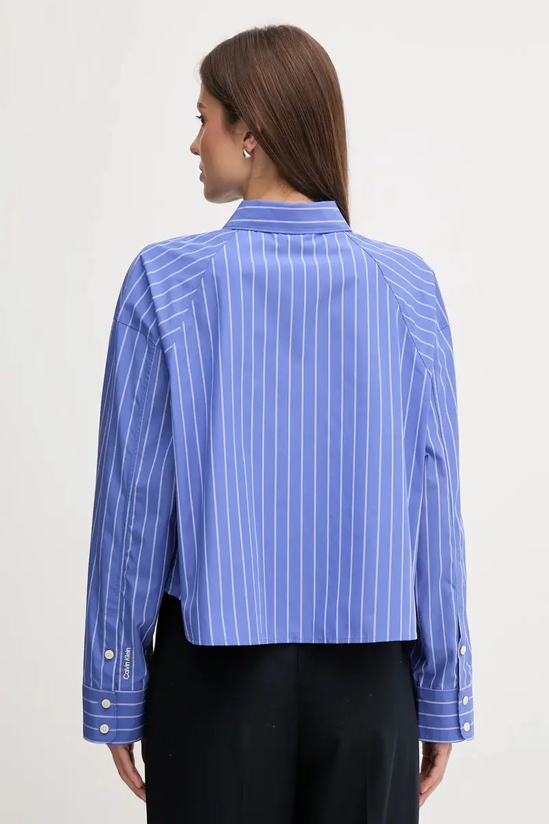 camicia in cotone donna colore violetto LV047C118G miniatura 3