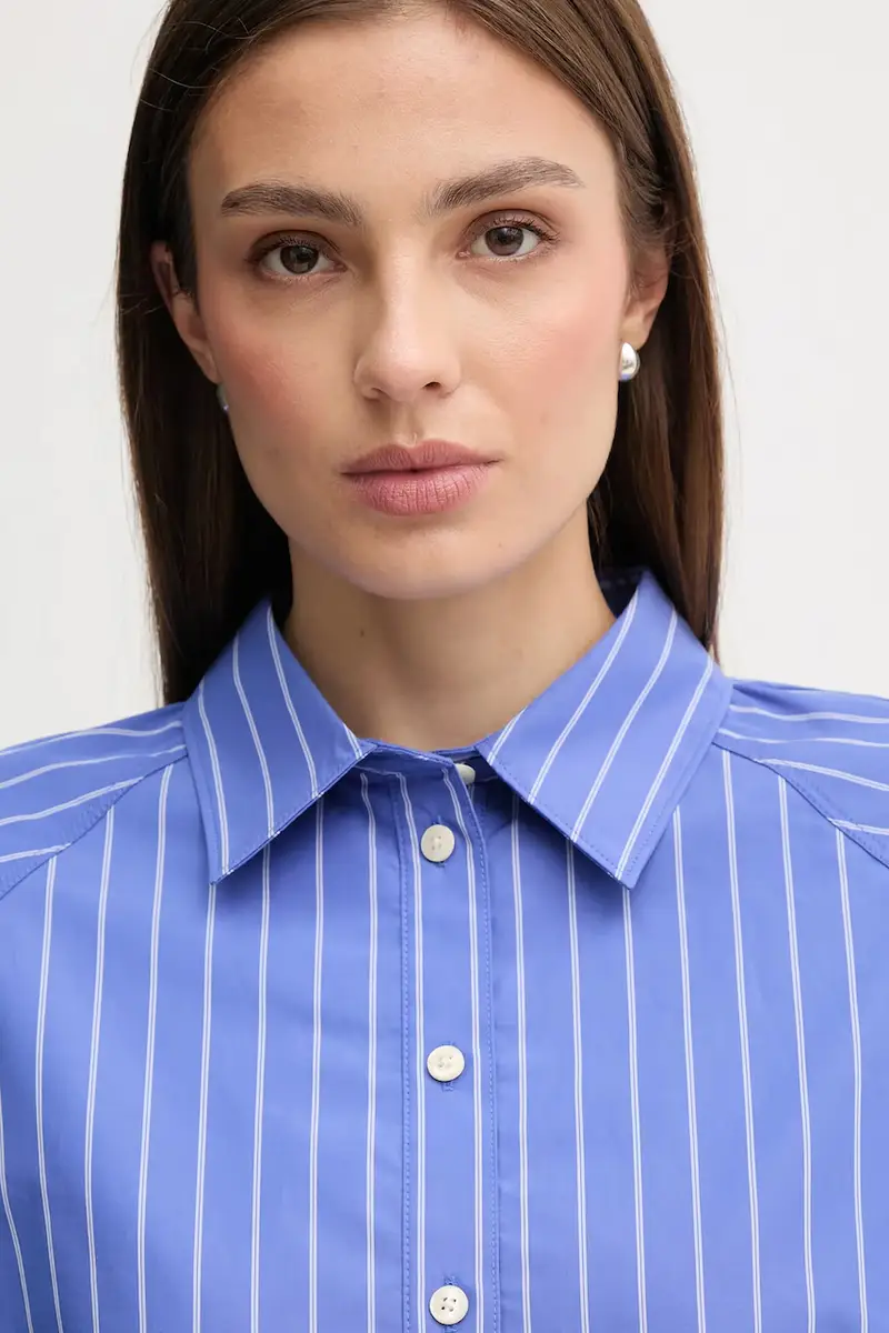 camicia in cotone donna colore violetto LV047C118G miniatura 4