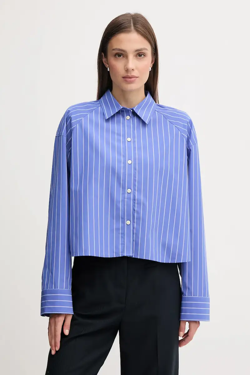 camicia in cotone donna colore violetto LV047C118G