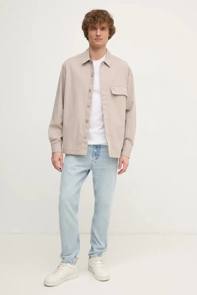 camicia in cotone uomo colore beige J30J326724 miniatura 2