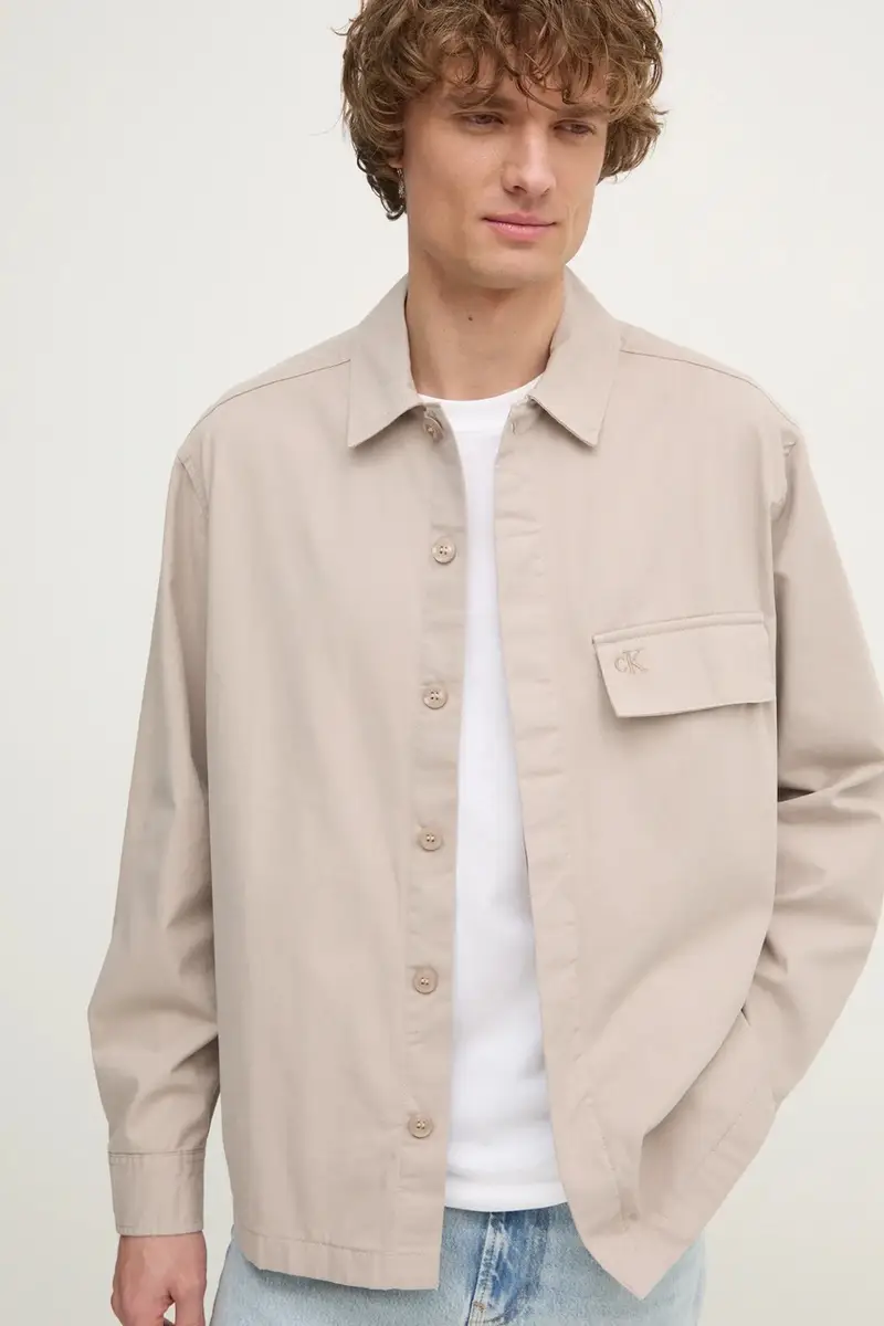 camicia in cotone uomo colore beige J30J326724 miniatura 4