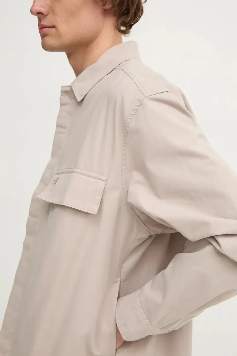 camicia in cotone uomo colore beige J30J326724 miniatura 5