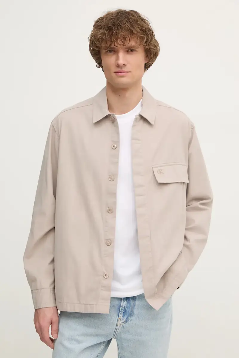 camicia in cotone uomo colore beige J30J326724