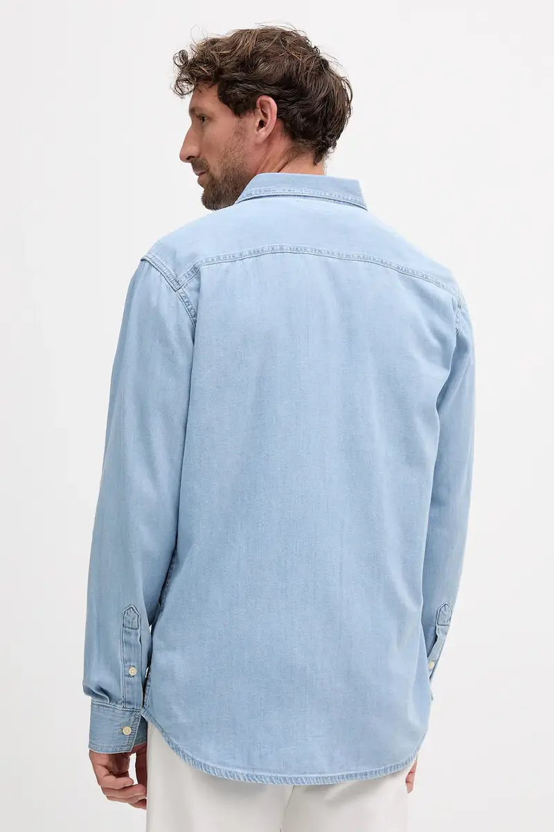 camicia in cotone uomo colore blu LV040BM796 miniatura 3