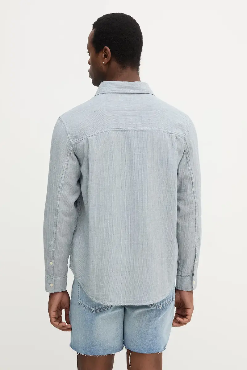 camicia in cotone uomo colore blu LV04RC706G miniatura 3