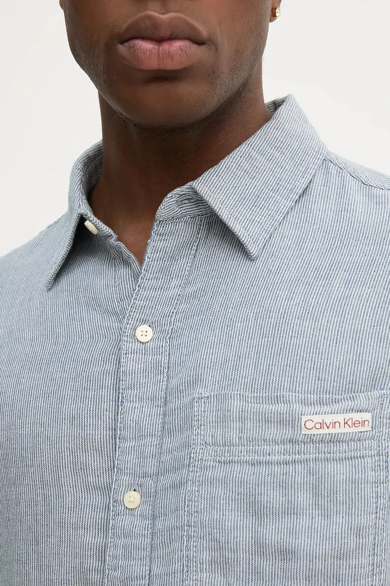 camicia in cotone uomo colore blu LV04RC706G miniatura 5